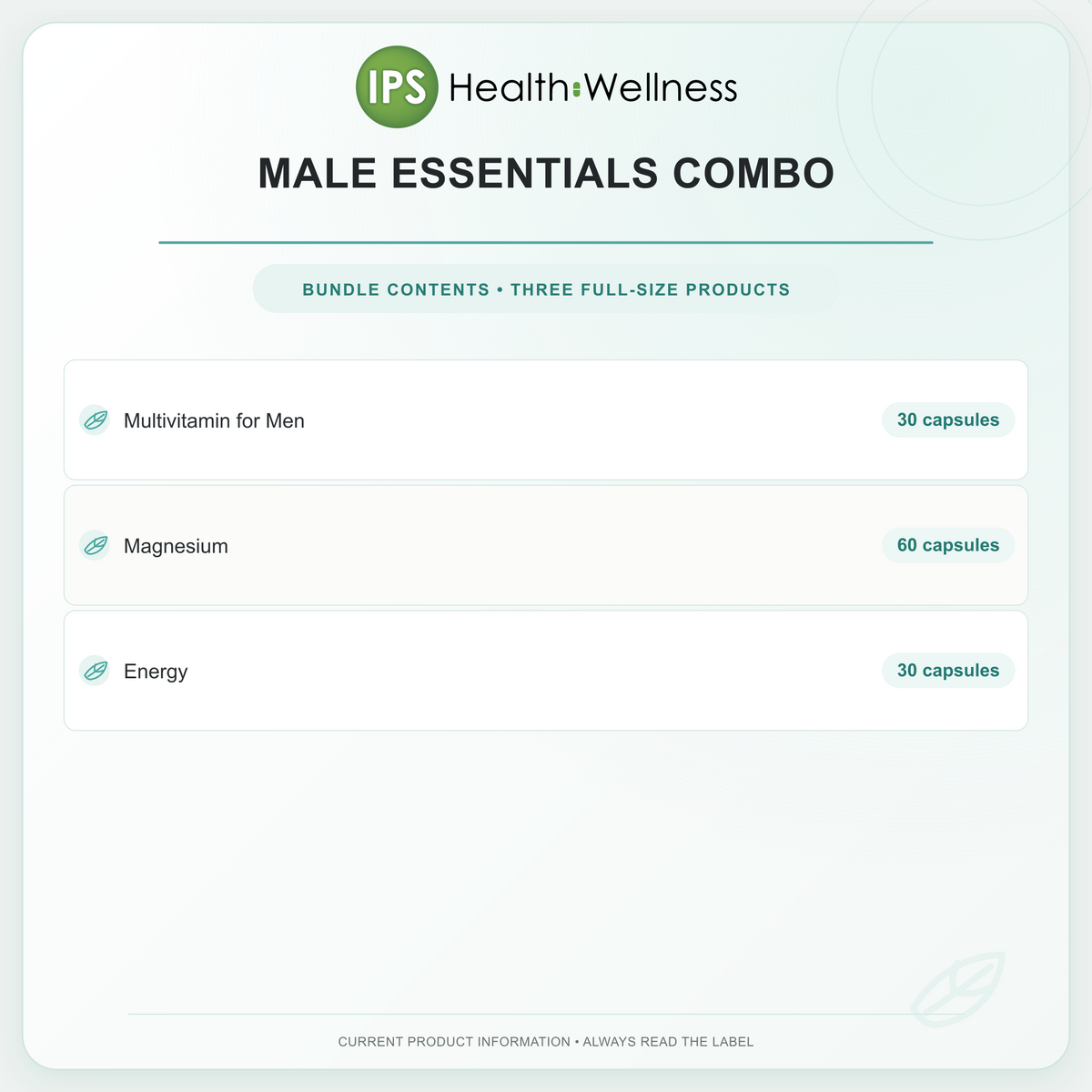 Male Essentials Combo bundle contents