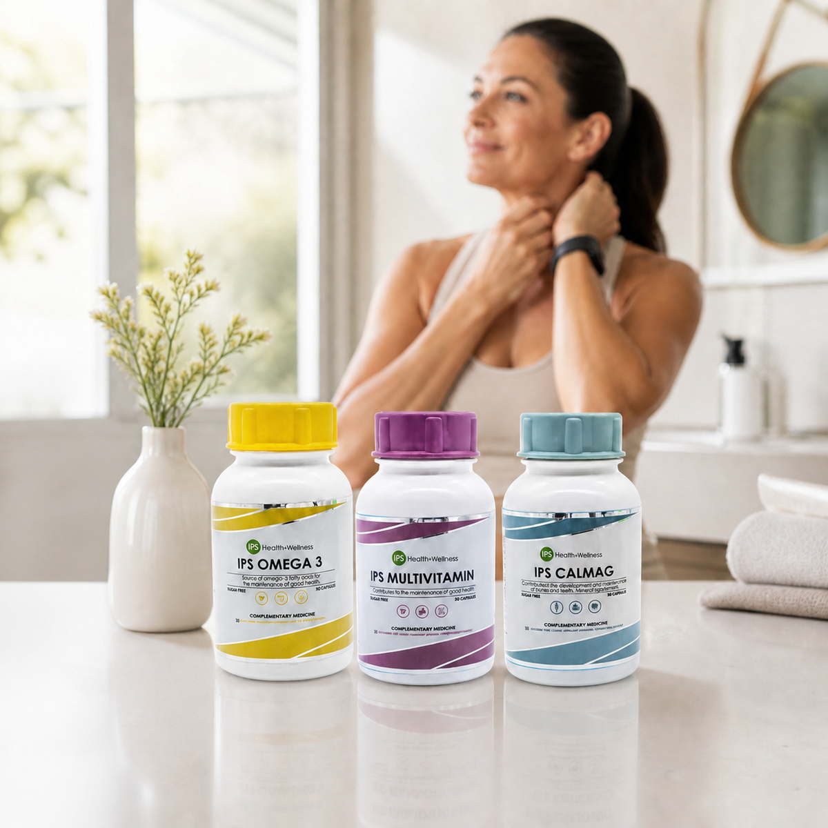 Female Essentials Combo in a bright morning wellness routine