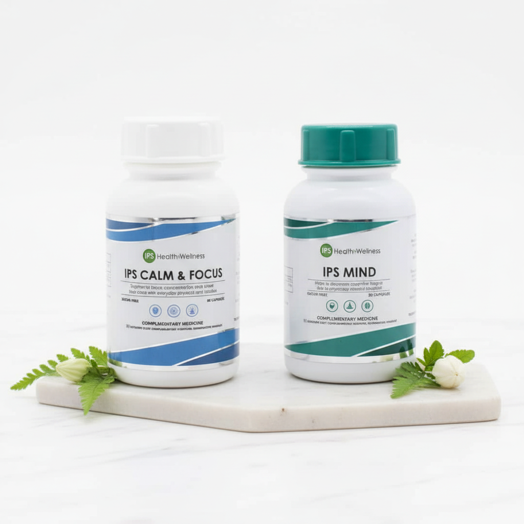 IPS Starter Stress Stack – two bottles on white marble