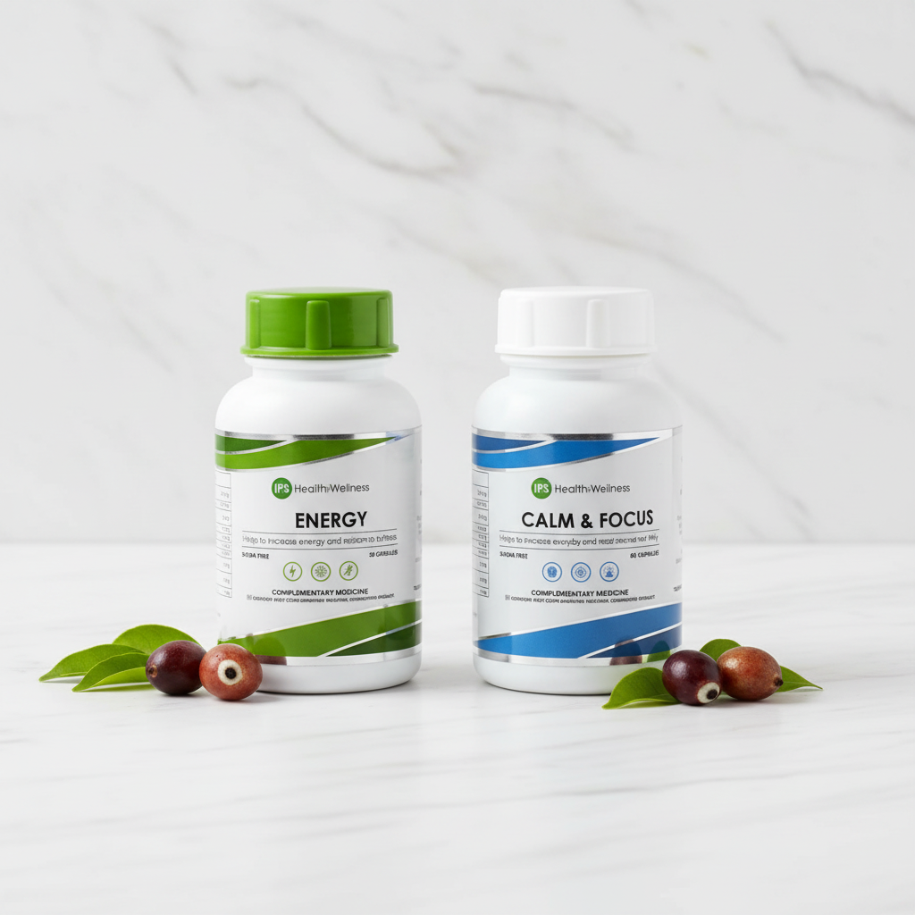 IPS Starter Energy Stack – two bottles on white marble