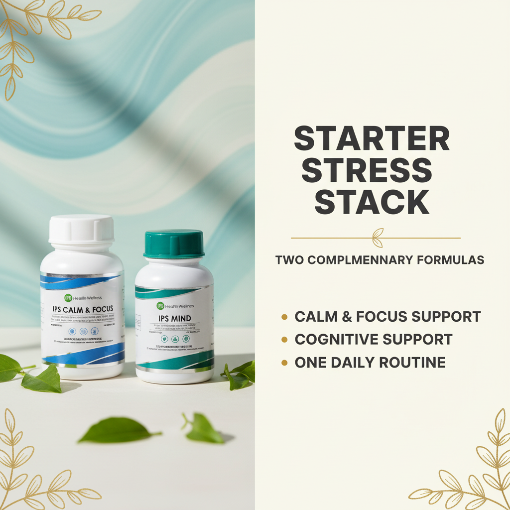 Starter Stress Stack benefit snapshot – calm, focus and cognitive support