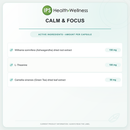 Calm & Focus active ingredients and quantities