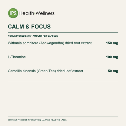 Calm & Focus active ingredients and quantities
