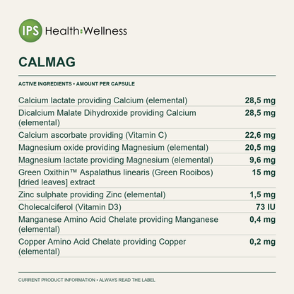 CalMag active ingredients and quantities
