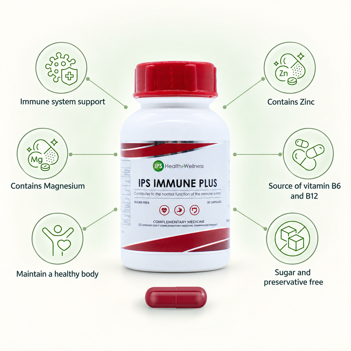 IPS Immune Plus product and benefits — no-heading design