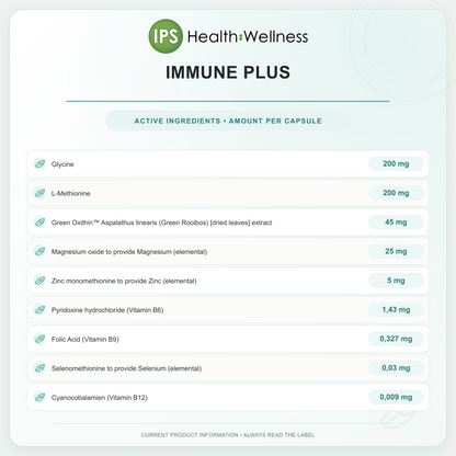 Immune Plus active ingredients and quantities