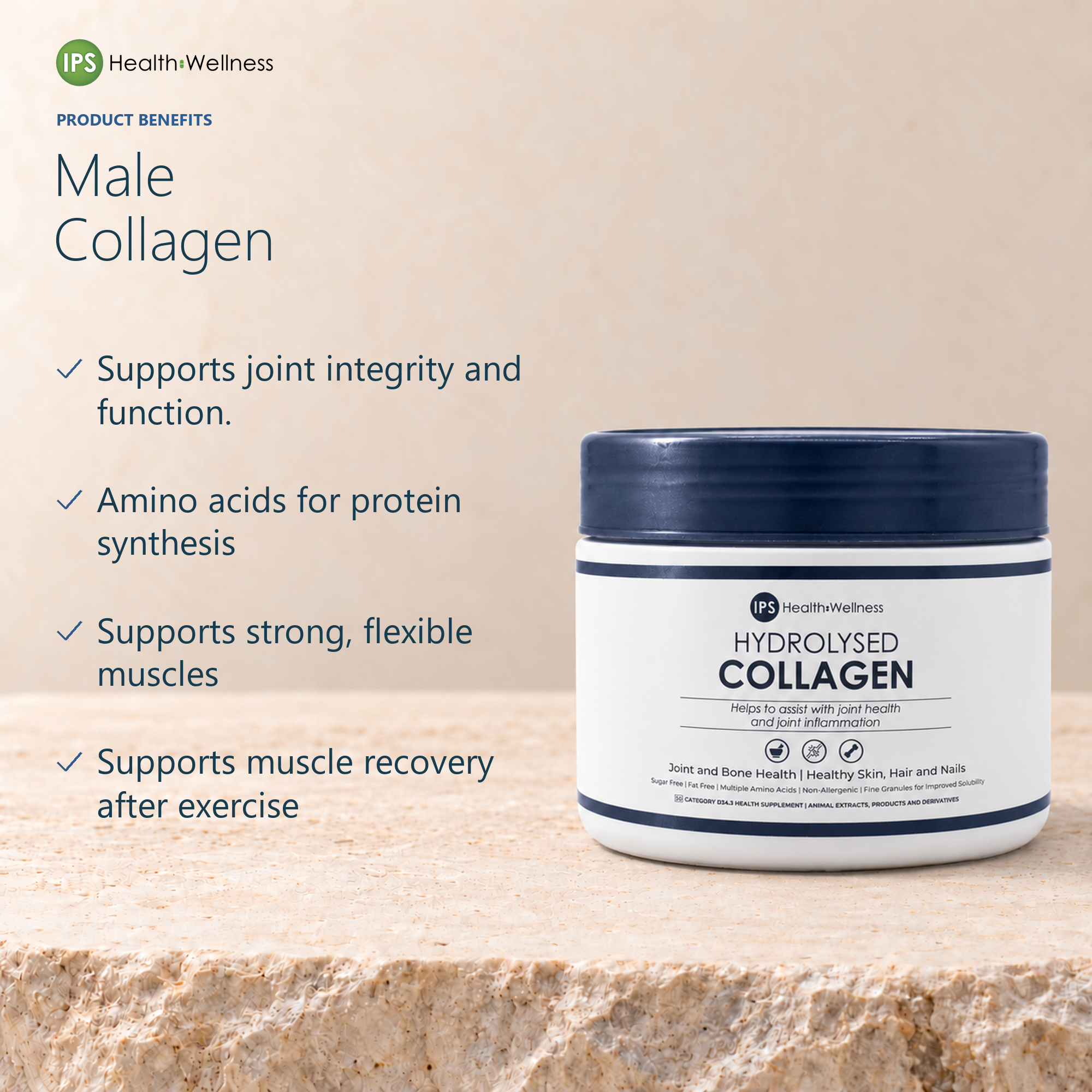 Male Hydrolysed Collagen Powder 350 g | IPS