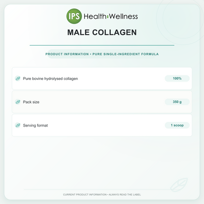Male Collagen ingredient and pack information