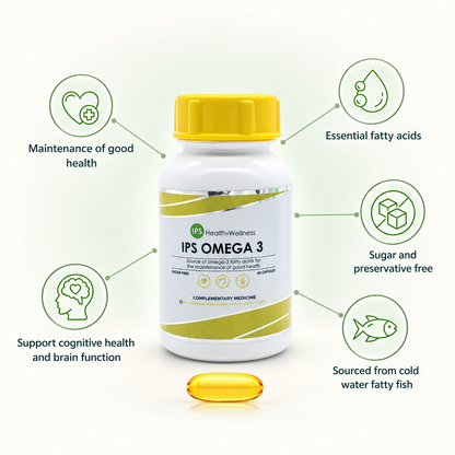 IPS Omega 3 product and benefits — no-heading design