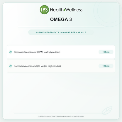 Omega 3 active ingredients and quantities