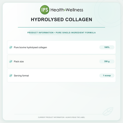 Hydrolysed Collagen ingredient and pack information