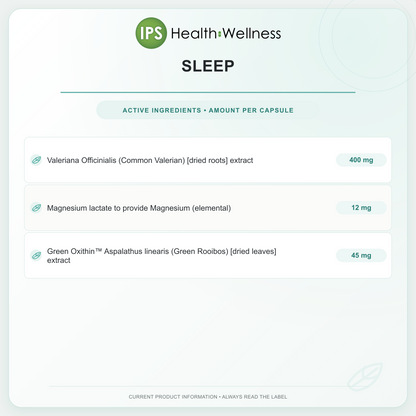 Sleep active ingredients and quantities