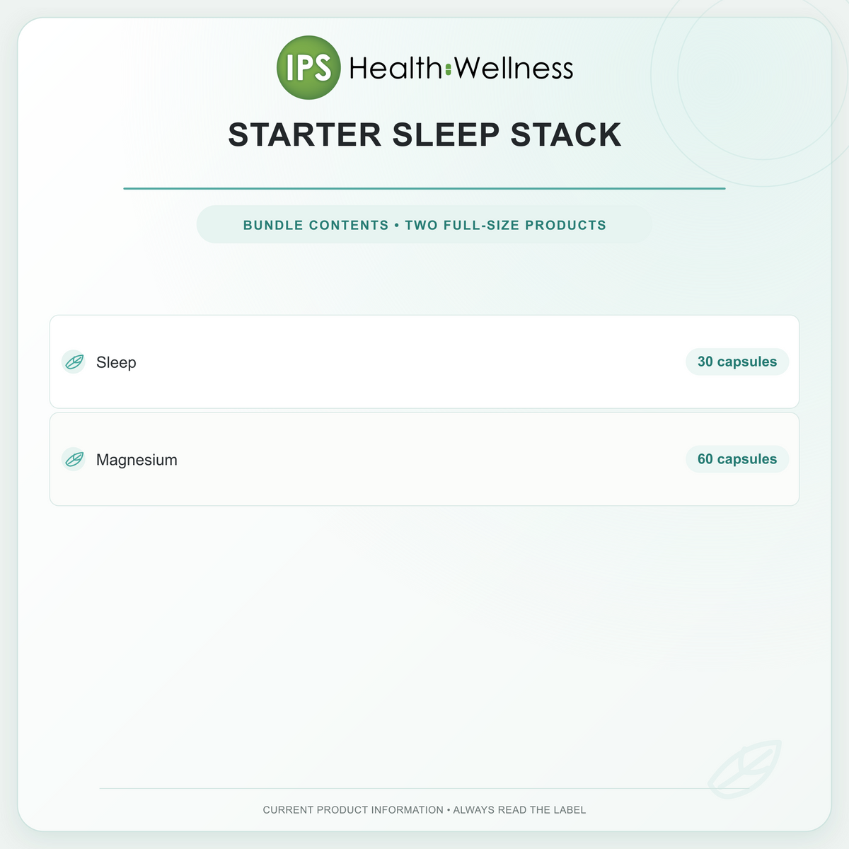 Starter Sleep Stack bundle contents